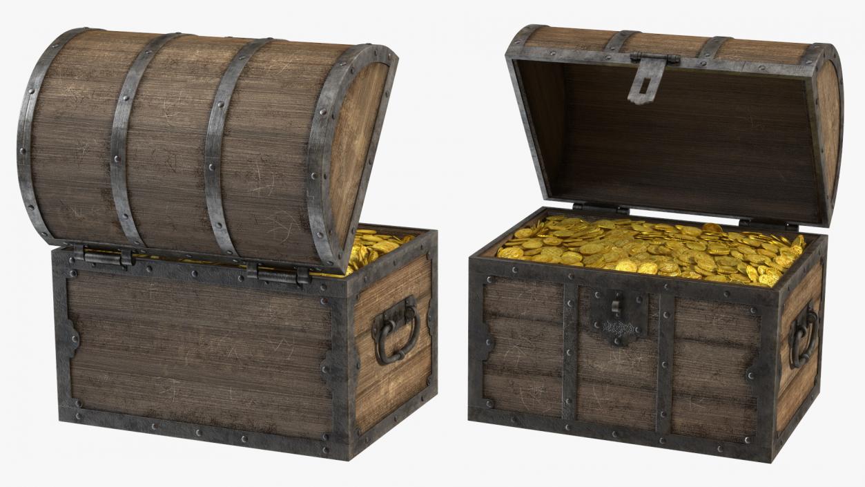 3D model Treasure Chest with Gold Coins