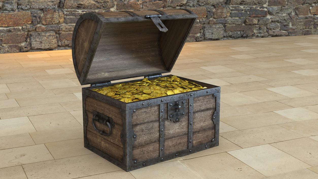 3D model Treasure Chest with Gold Coins