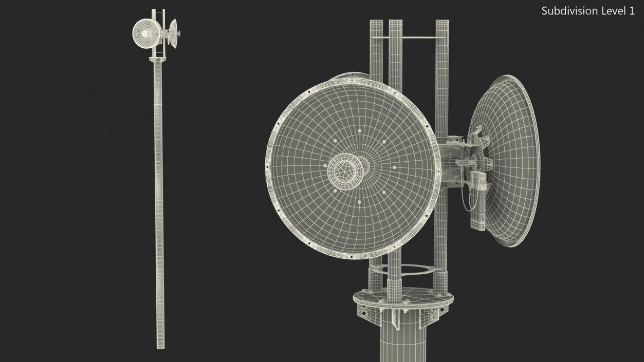 Directional 5GHz Dish Antenna on Pole 3D