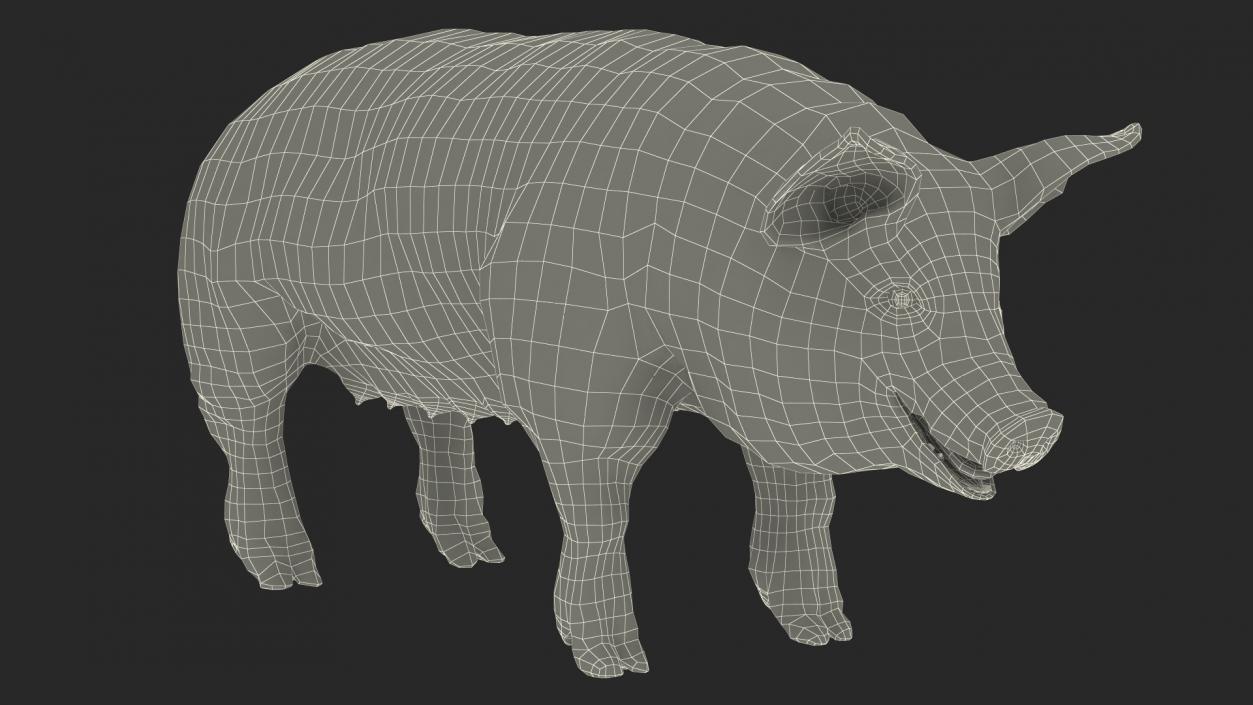 Pig in Farrowing Crate 3D