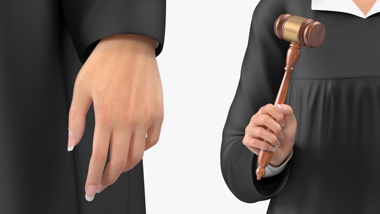 3D model Female Judge with Gavel Rigged