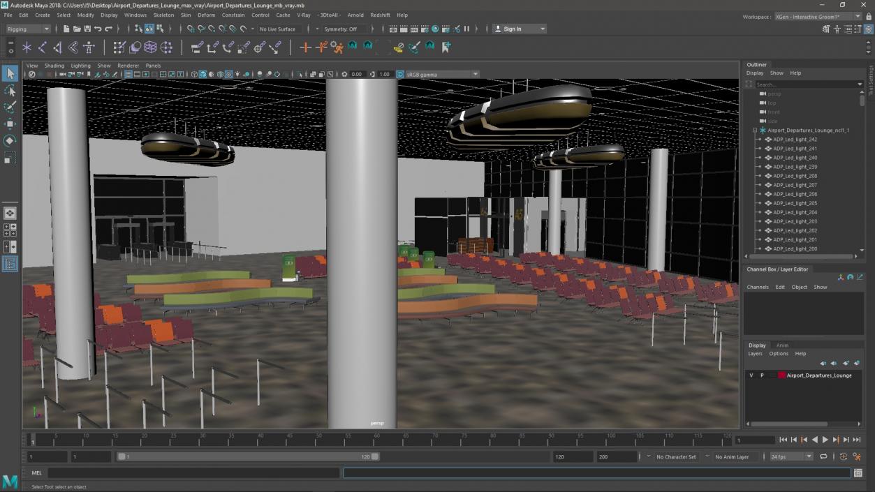 3D model Airport Departures Lounge