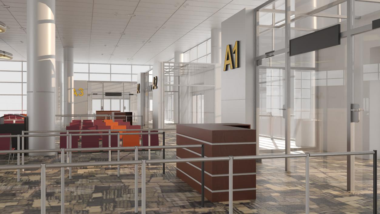 3D model Airport Departures Lounge