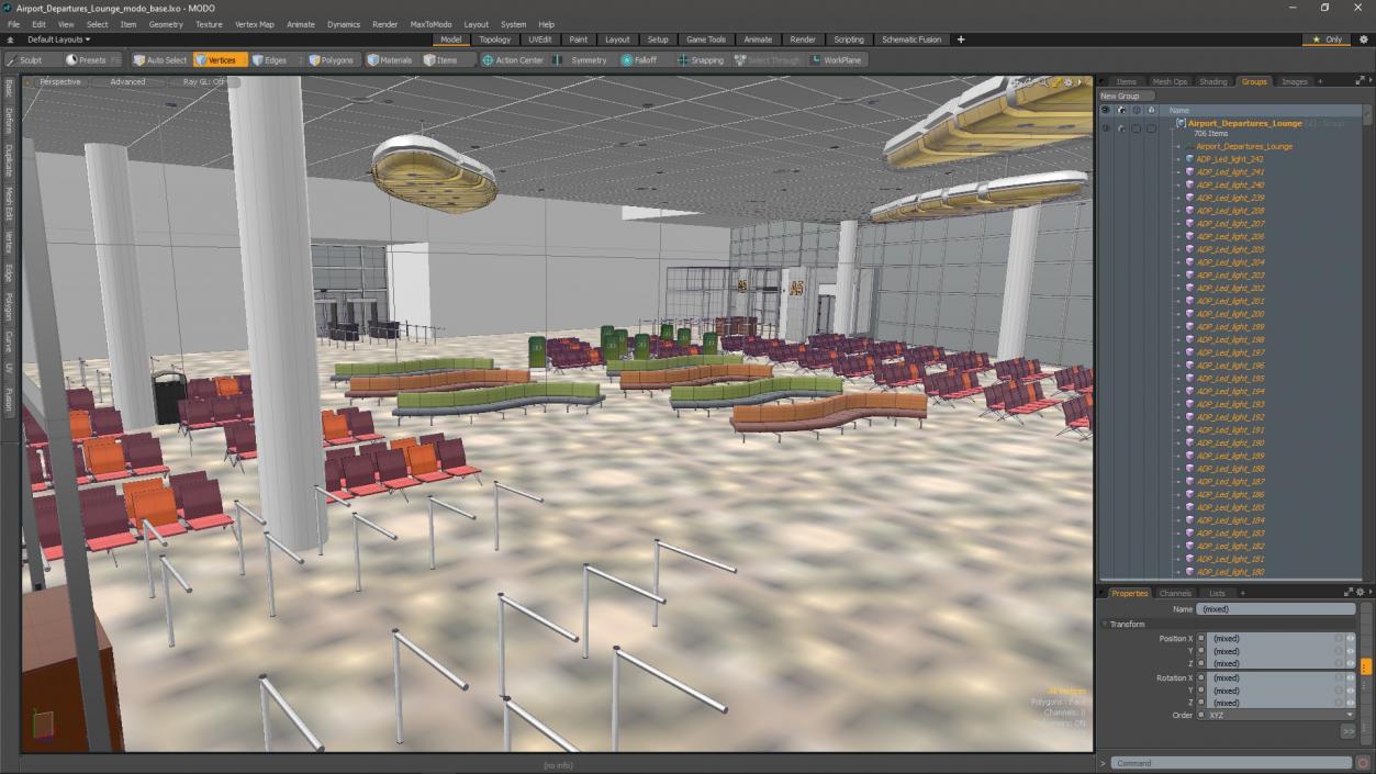 3D model Airport Departures Lounge