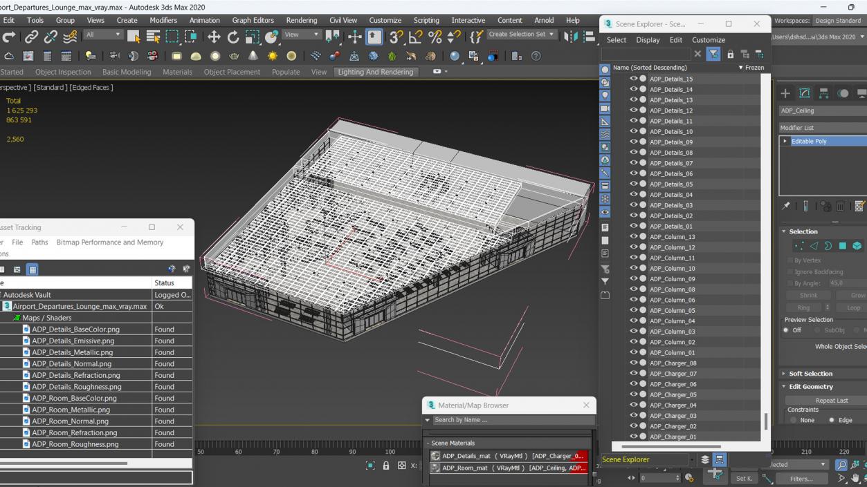 3D model Airport Departures Lounge