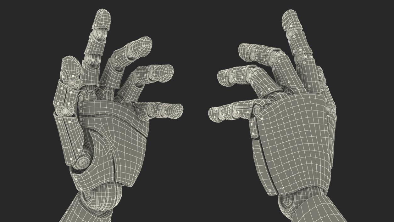 3D model Cyborg Hand Touch Gesture