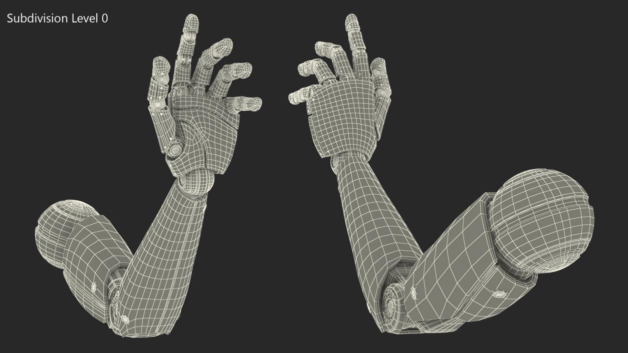 3D model Cyborg Hand Touch Gesture