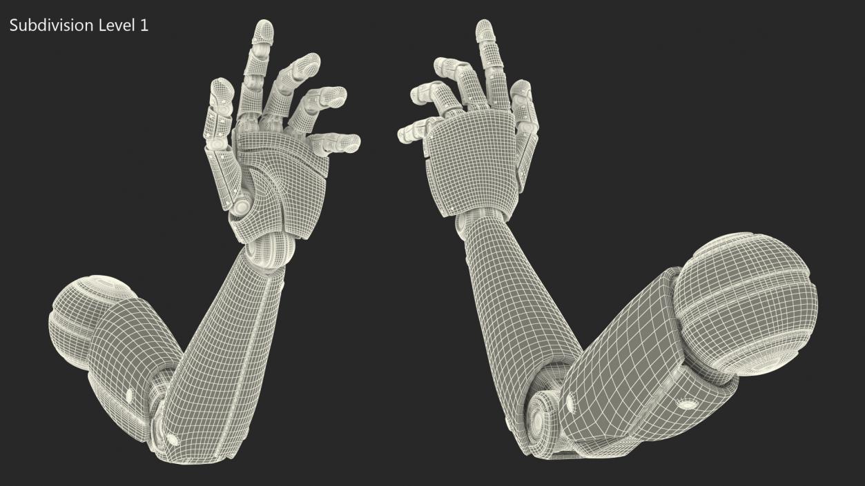 3D model Cyborg Hand Touch Gesture