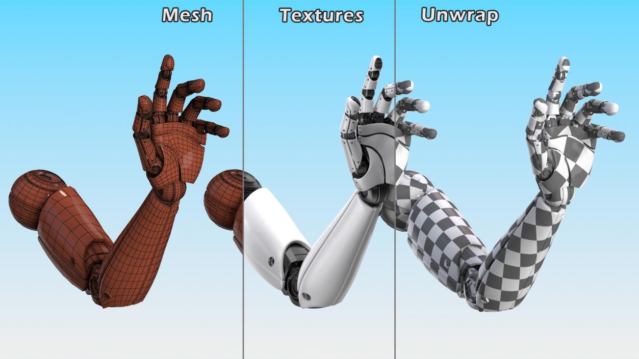 3D model Cyborg Hand Touch Gesture