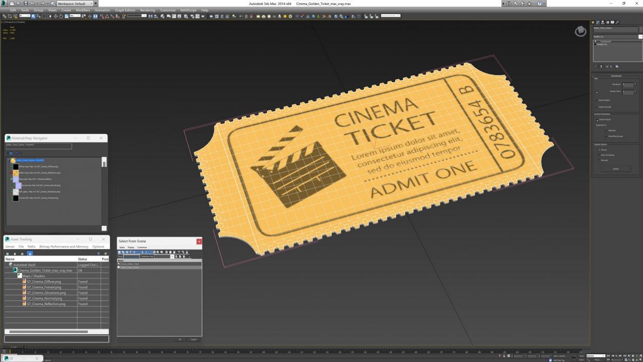 3D model Cinema Golden Ticket