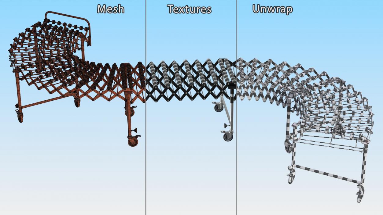 Folding Telescopic Roller Curved 3D