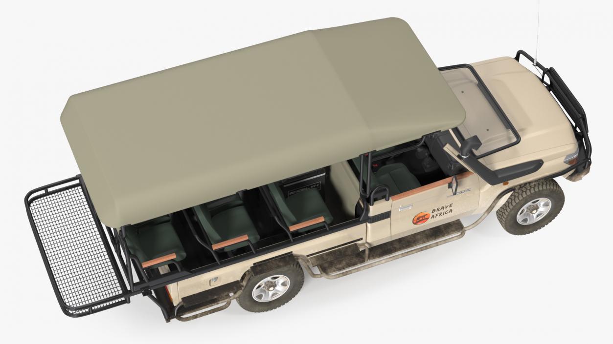 Toyota Land Cruiser Safari Open Sided Beige Dirty 3D model