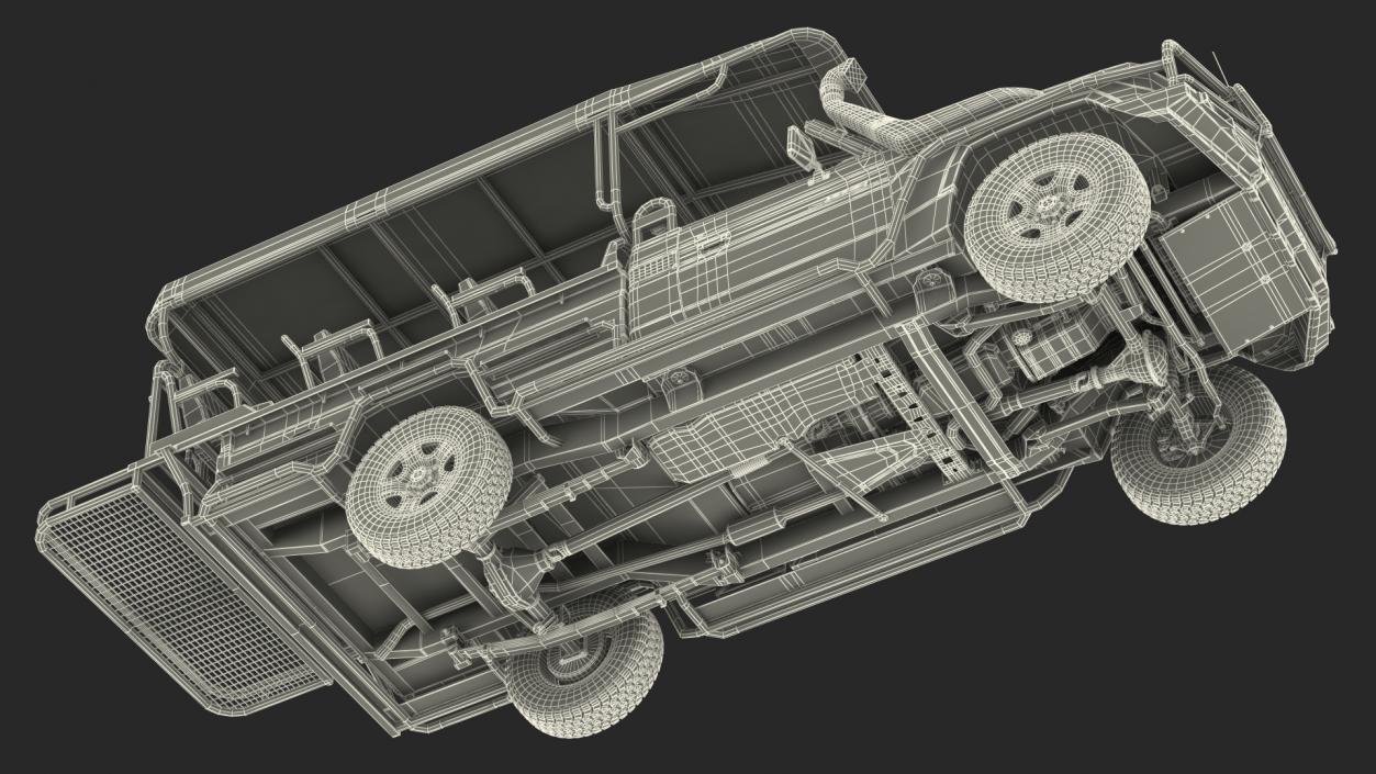 Toyota Land Cruiser Safari Open Sided Beige Dirty 3D model