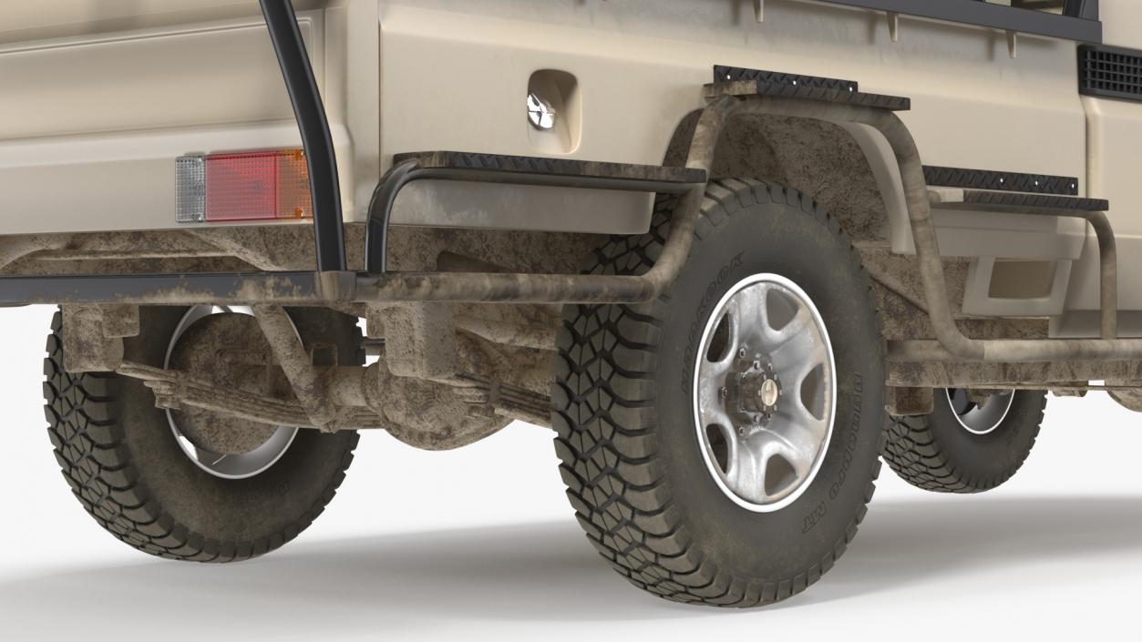 Toyota Land Cruiser Safari Open Sided Beige Dirty 3D model