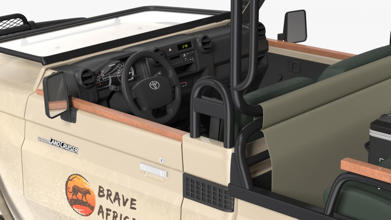 Toyota Land Cruiser Safari Open Sided Beige Dirty 3D model