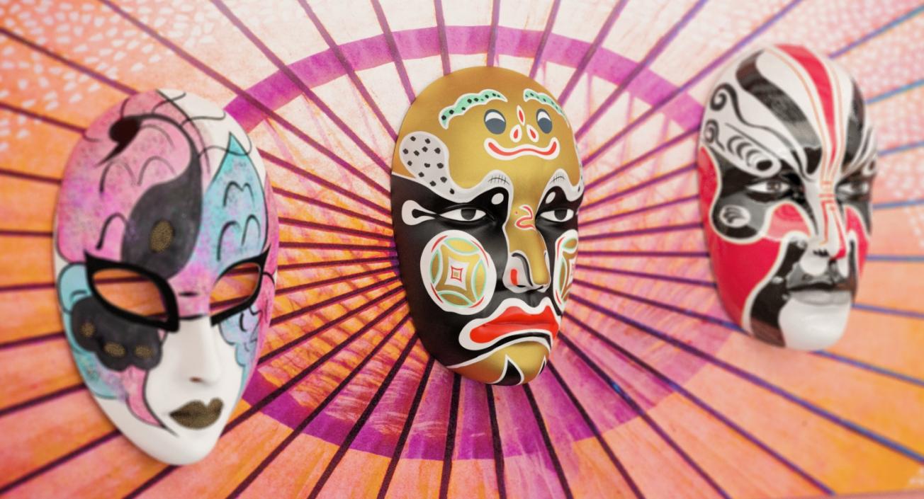 Asian Masks Collection 3D