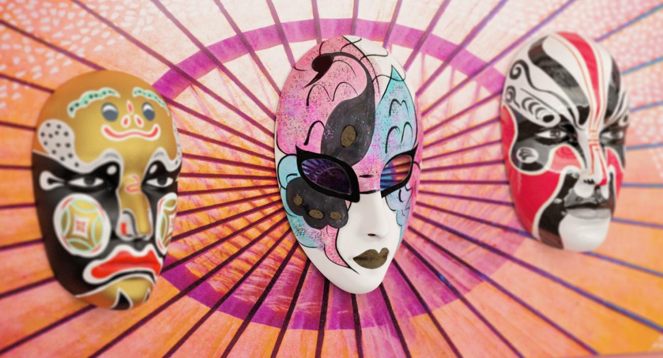 Asian Masks Collection 3D