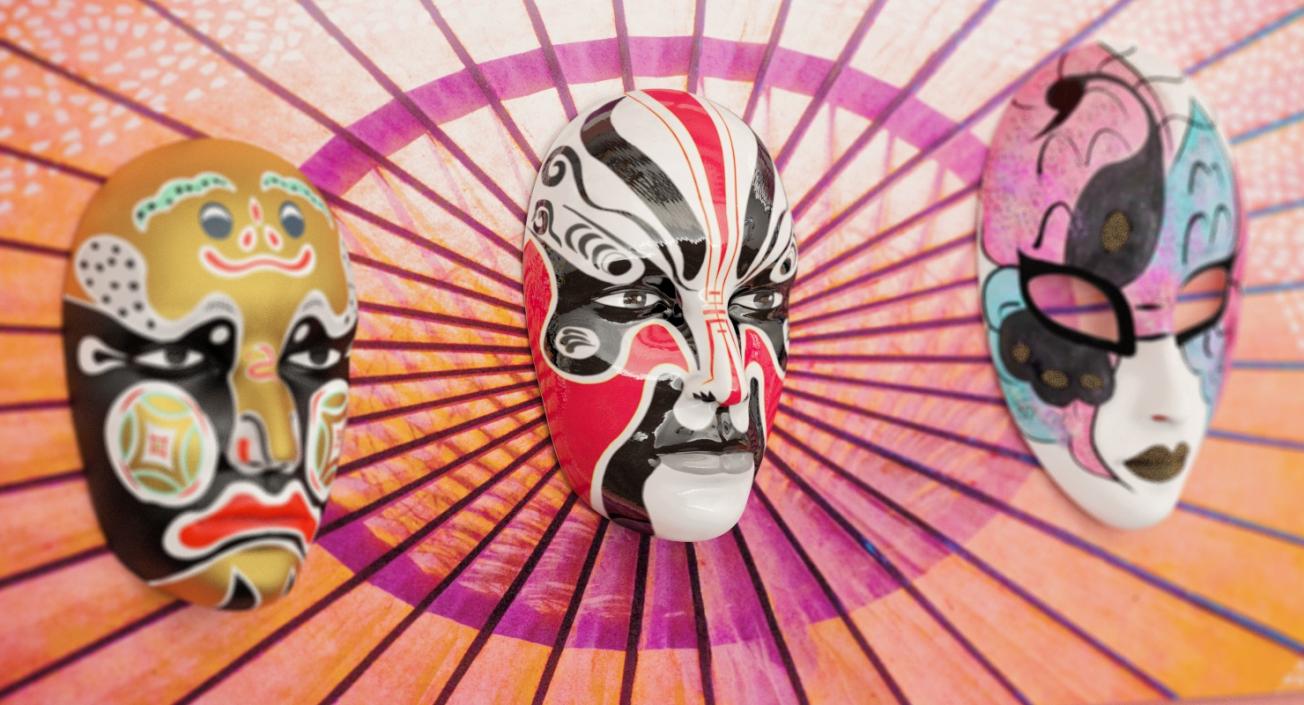 Asian Masks Collection 3D