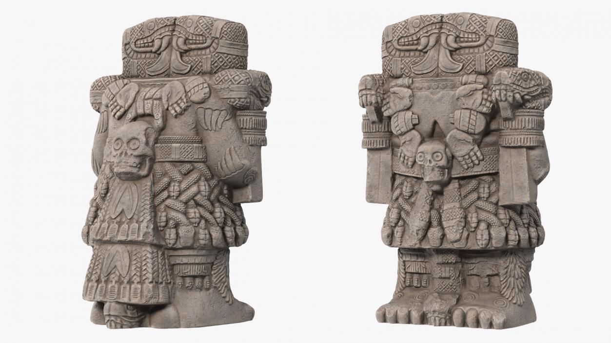 Coatlicue Aztec Ancient Statue 2 3D