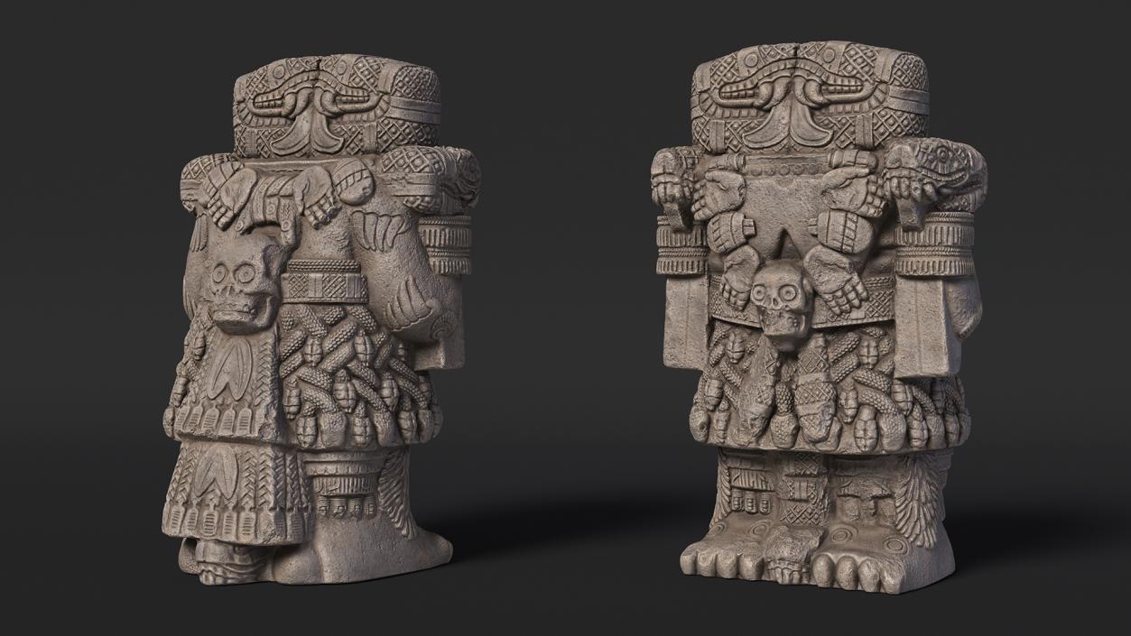 Coatlicue Aztec Ancient Statue 2 3D