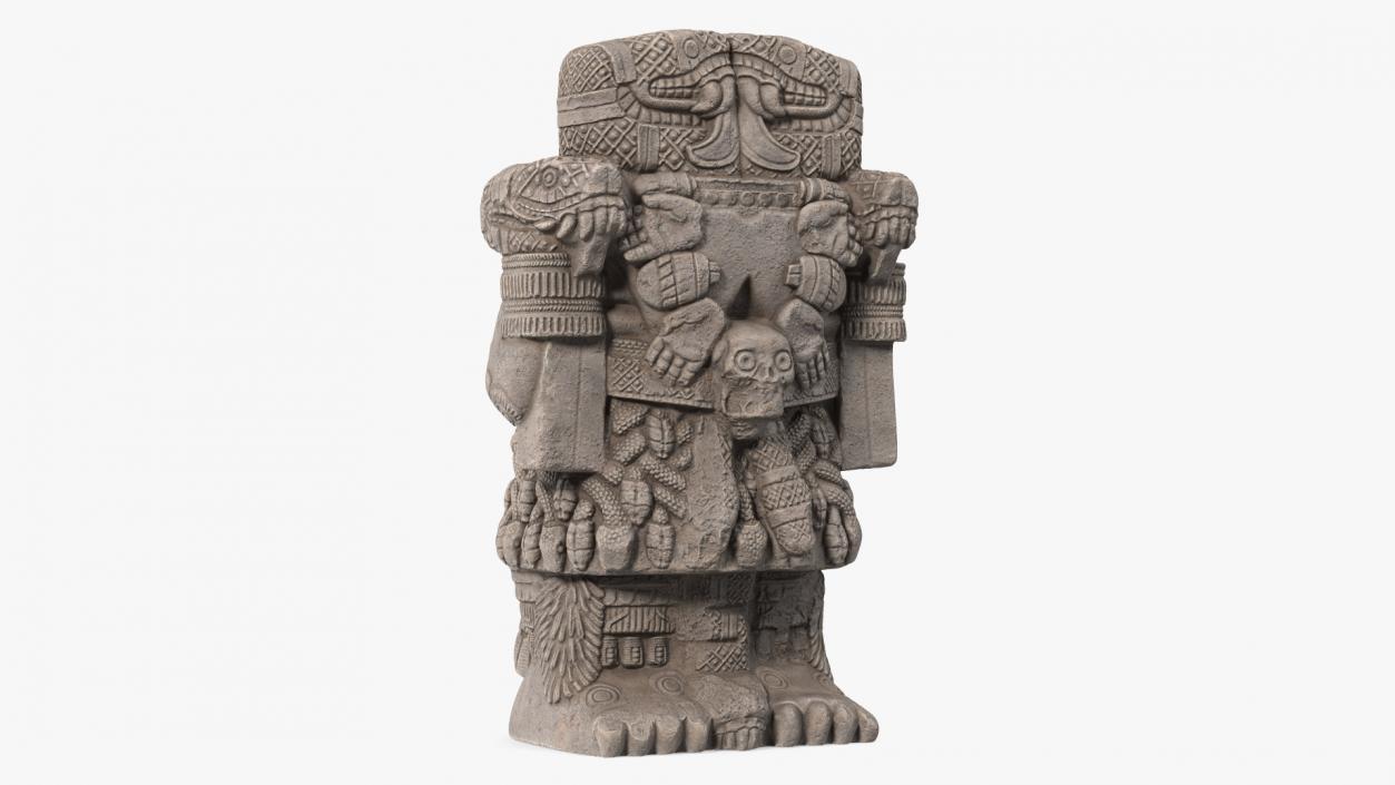 Coatlicue Aztec Ancient Statue 2 3D