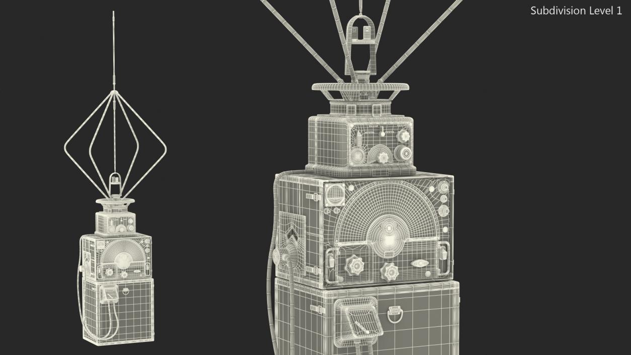 WW2 Radio Direction Finder Antenna with Amplifier 3D model