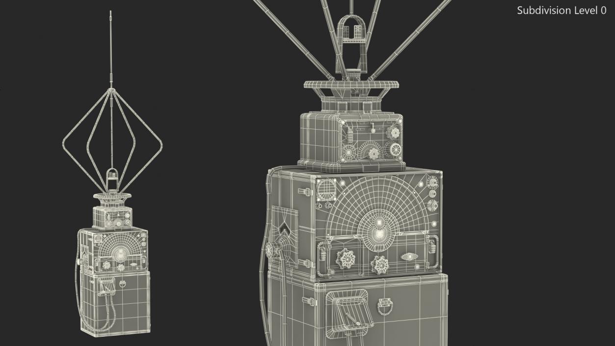 WW2 Radio Direction Finder Antenna with Amplifier 3D model