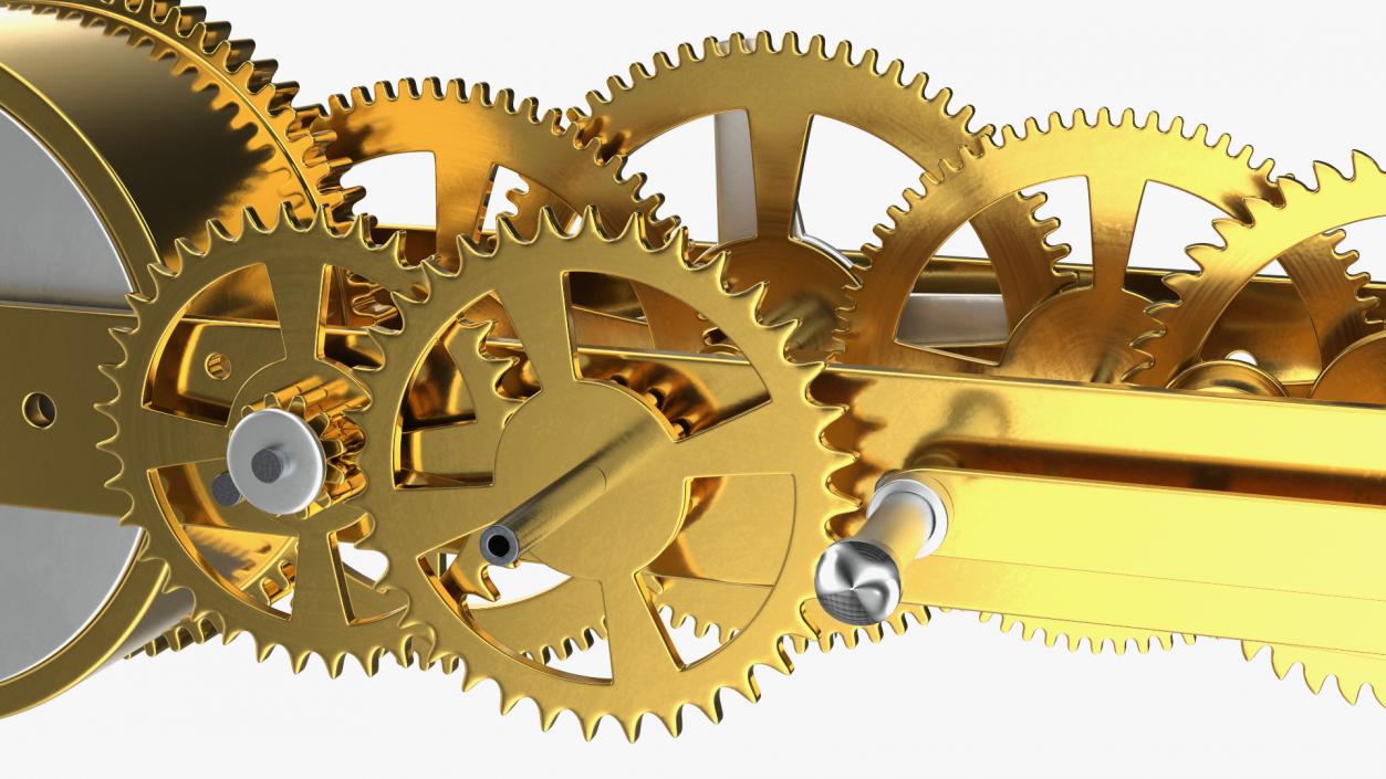 3D Golden Clockwork Gear