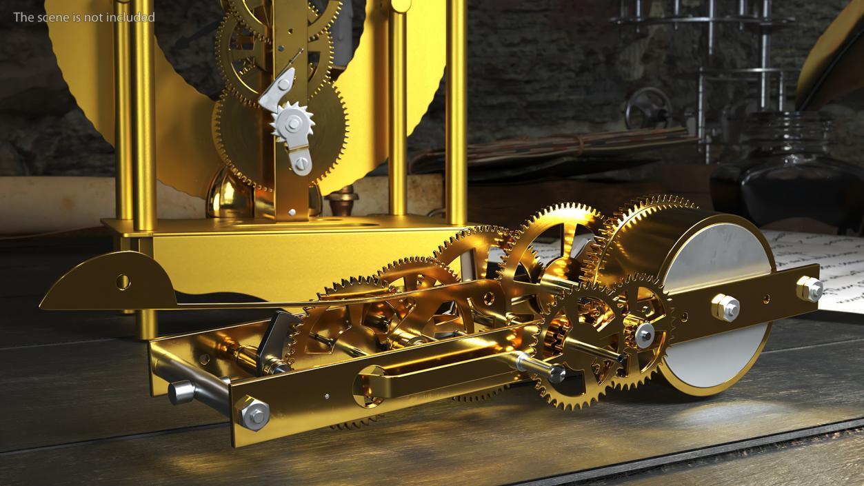 3D Golden Clockwork Gear