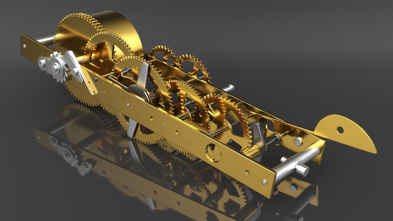 3D Golden Clockwork Gear