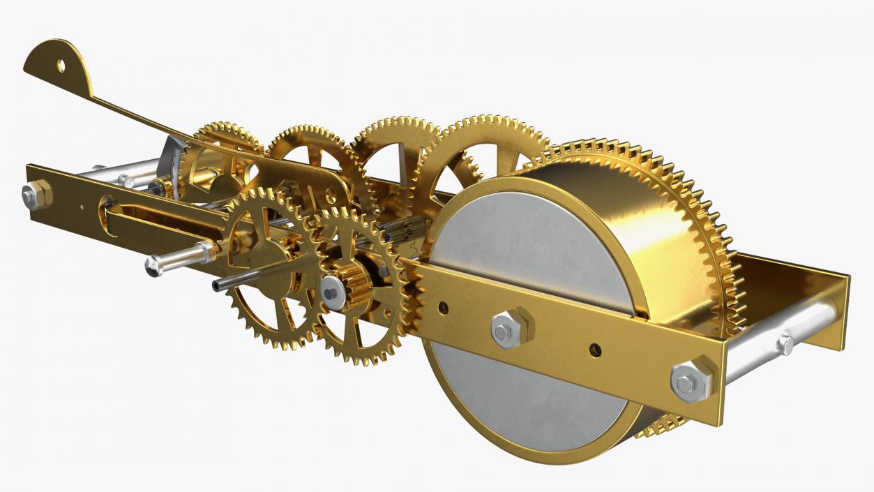 3D Golden Clockwork Gear