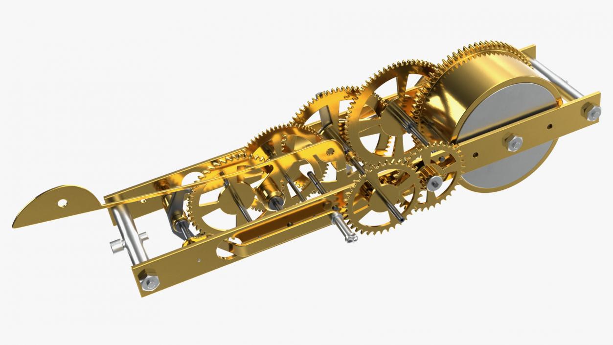 3D Golden Clockwork Gear