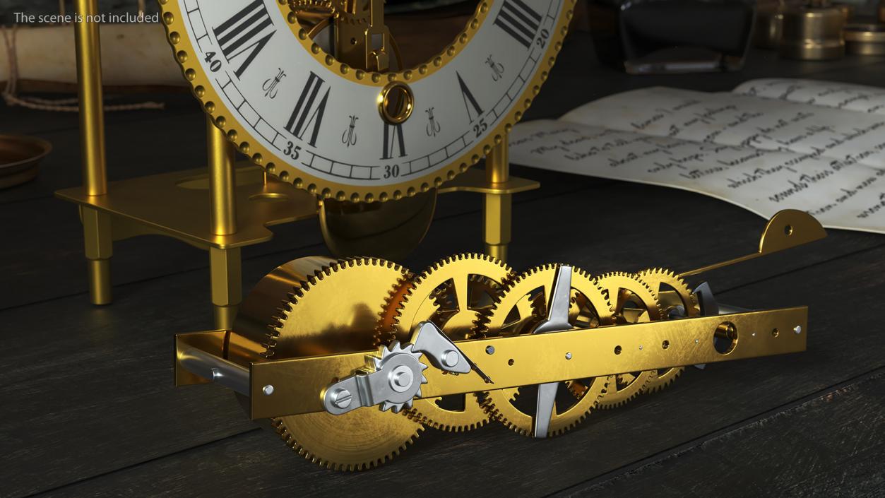 3D Golden Clockwork Gear