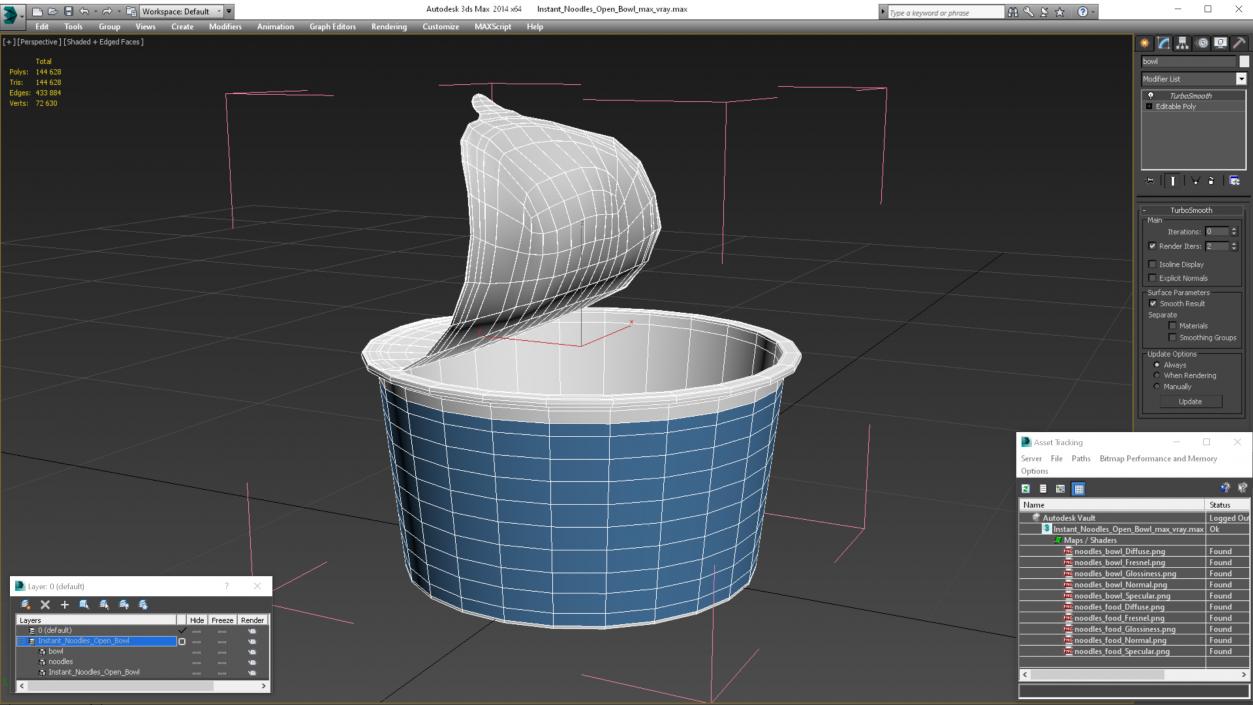 3D model Instant Noodles Open Bowl