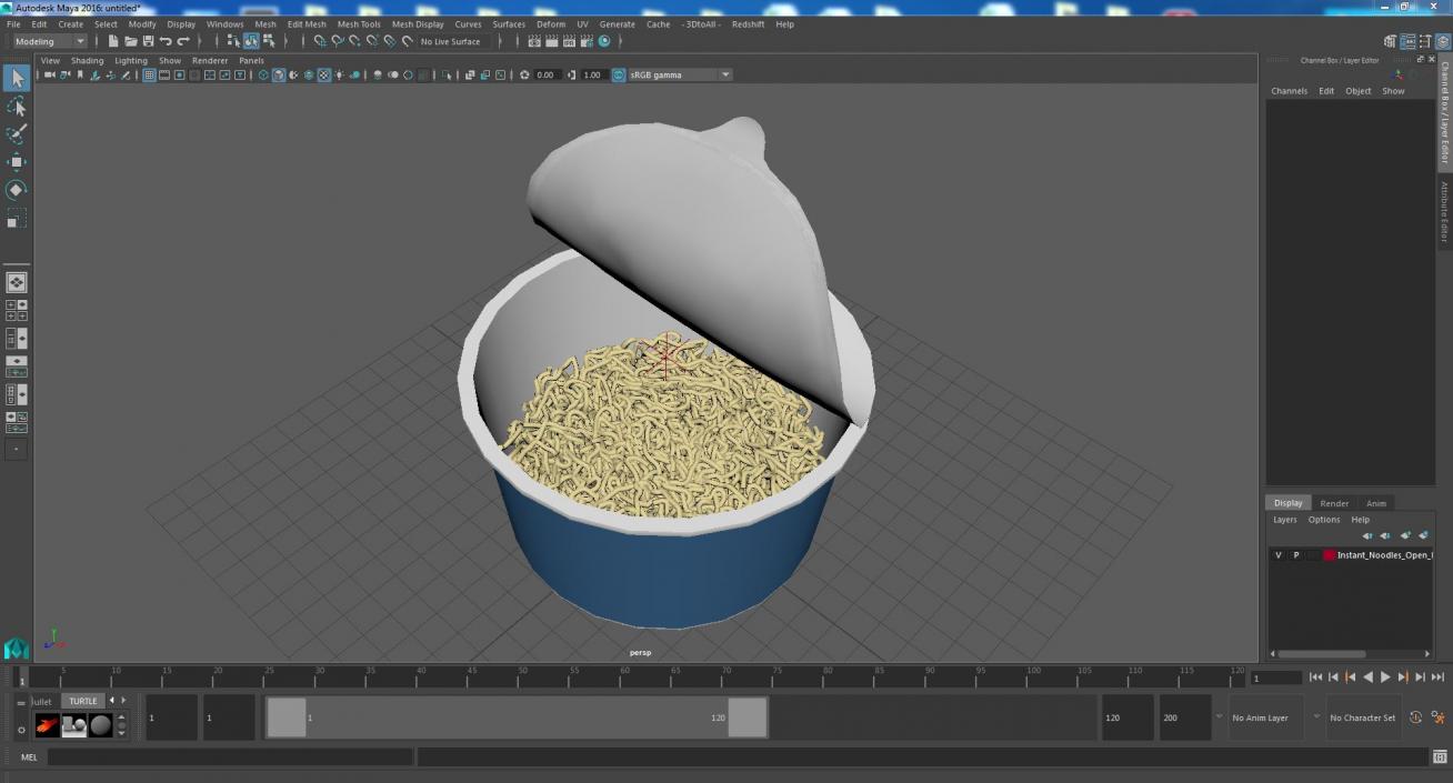 3D model Instant Noodles Open Bowl