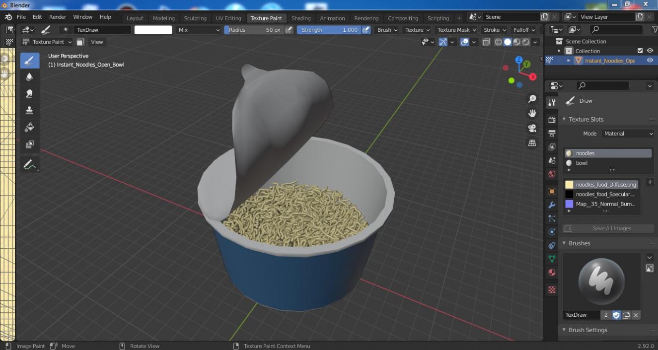 3D model Instant Noodles Open Bowl