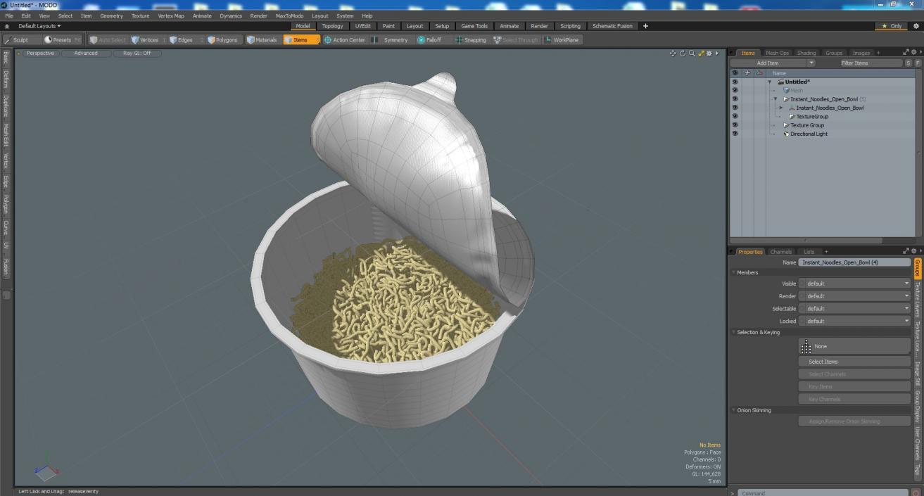 3D model Instant Noodles Open Bowl