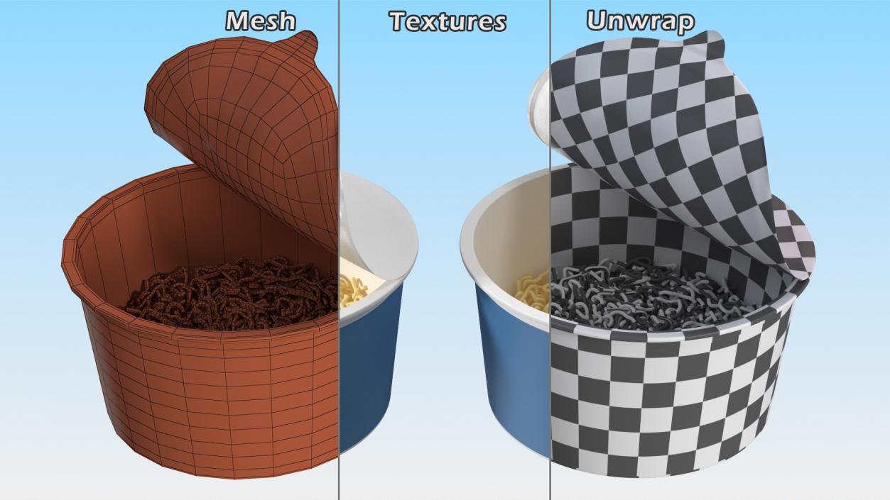 3D model Instant Noodles Open Bowl