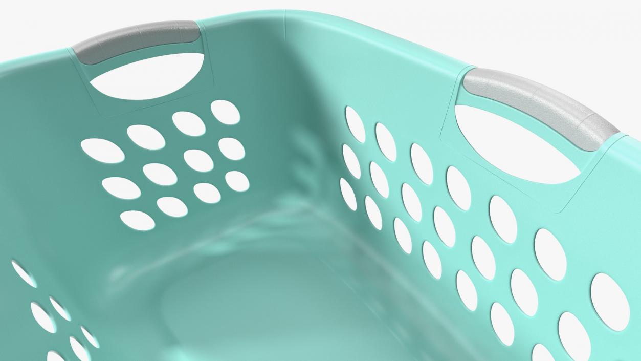 3D Plastic Laundry Basket Large Blue model