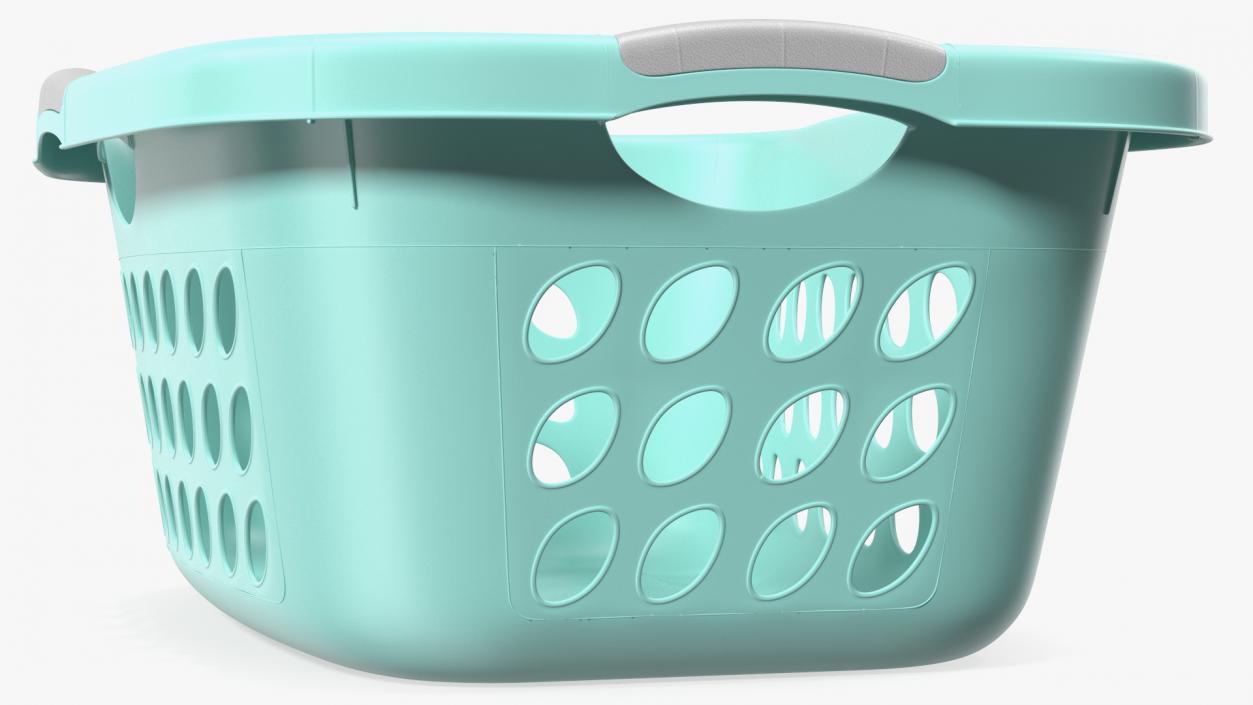 3D Plastic Laundry Basket Large Blue model