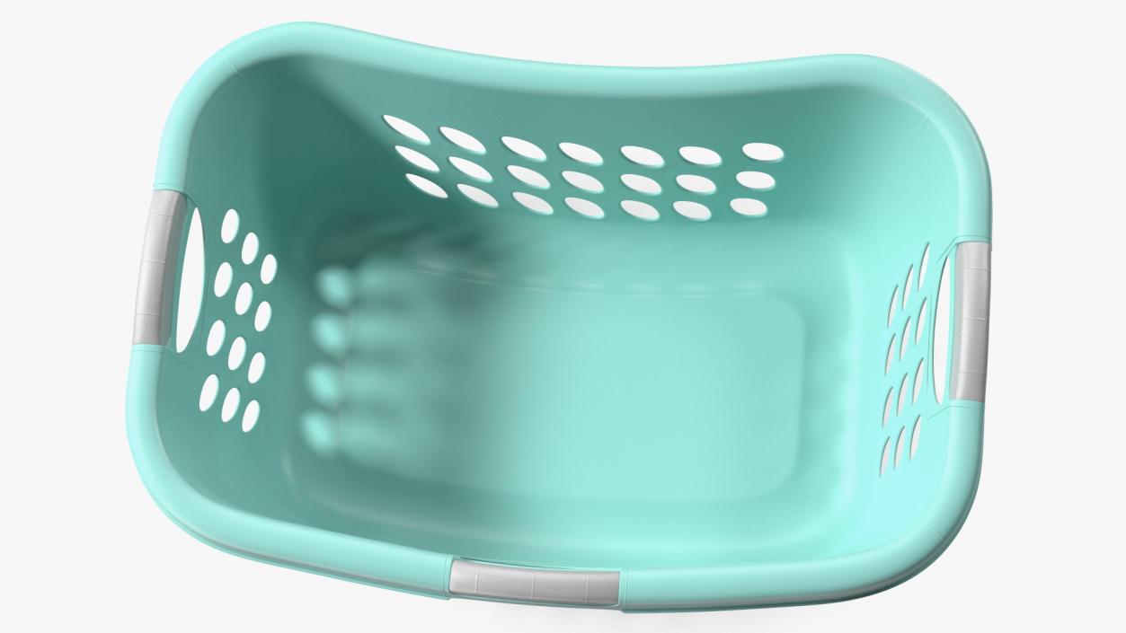 3D Plastic Laundry Basket Large Blue model