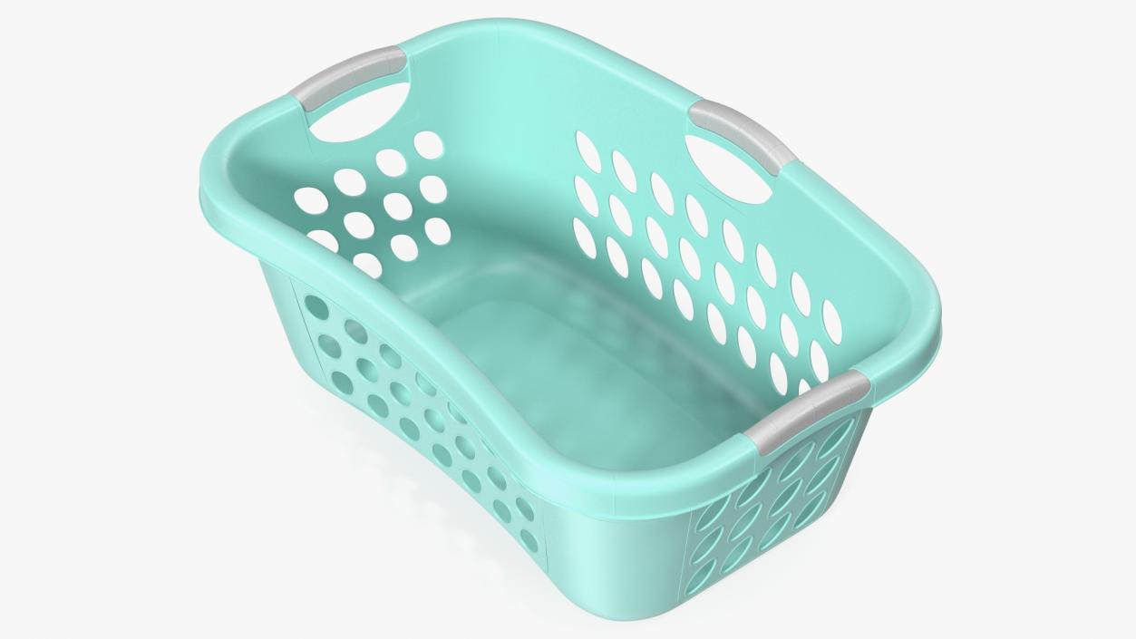 3D Plastic Laundry Basket Large Blue model