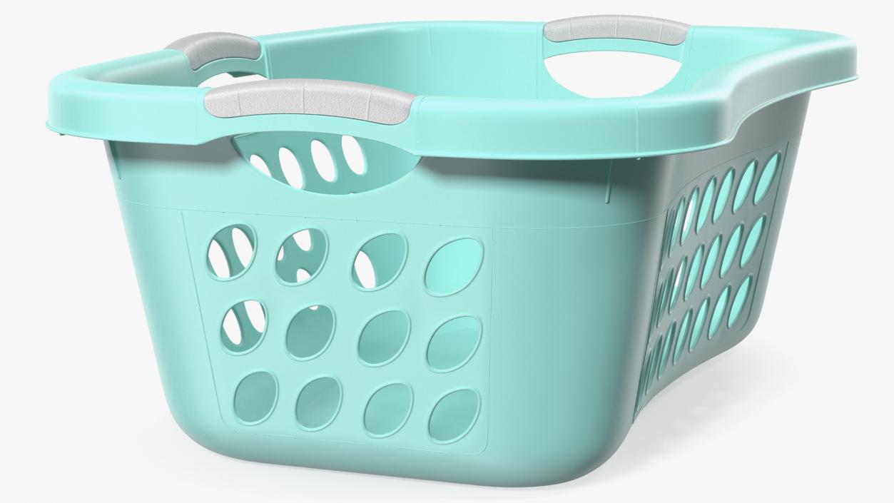 3D Plastic Laundry Basket Large Blue model