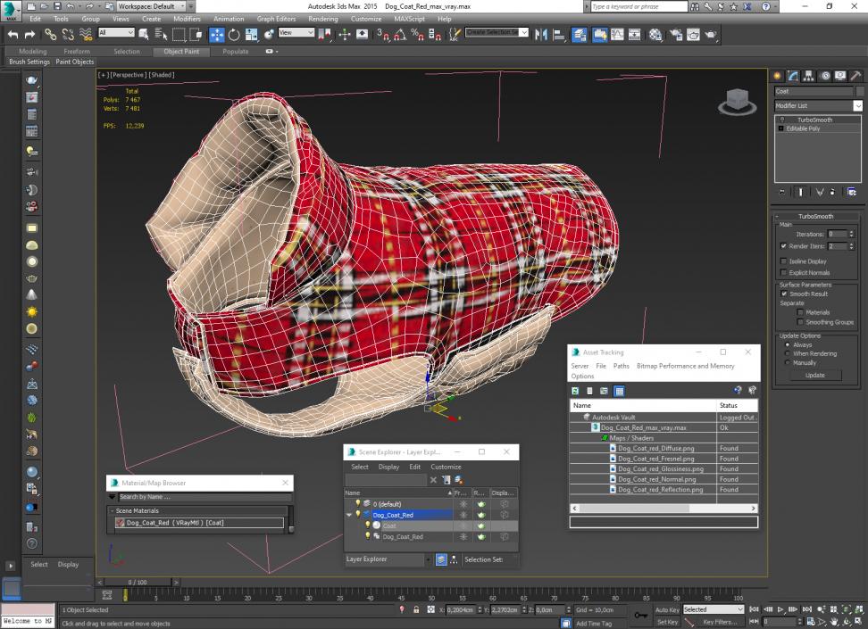 Dog Coat Red 3D