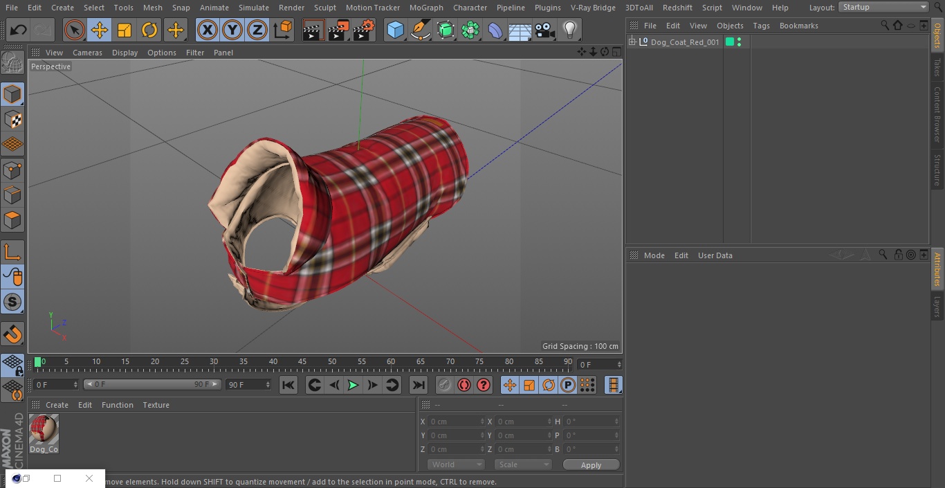 Dog Coat Red 3D