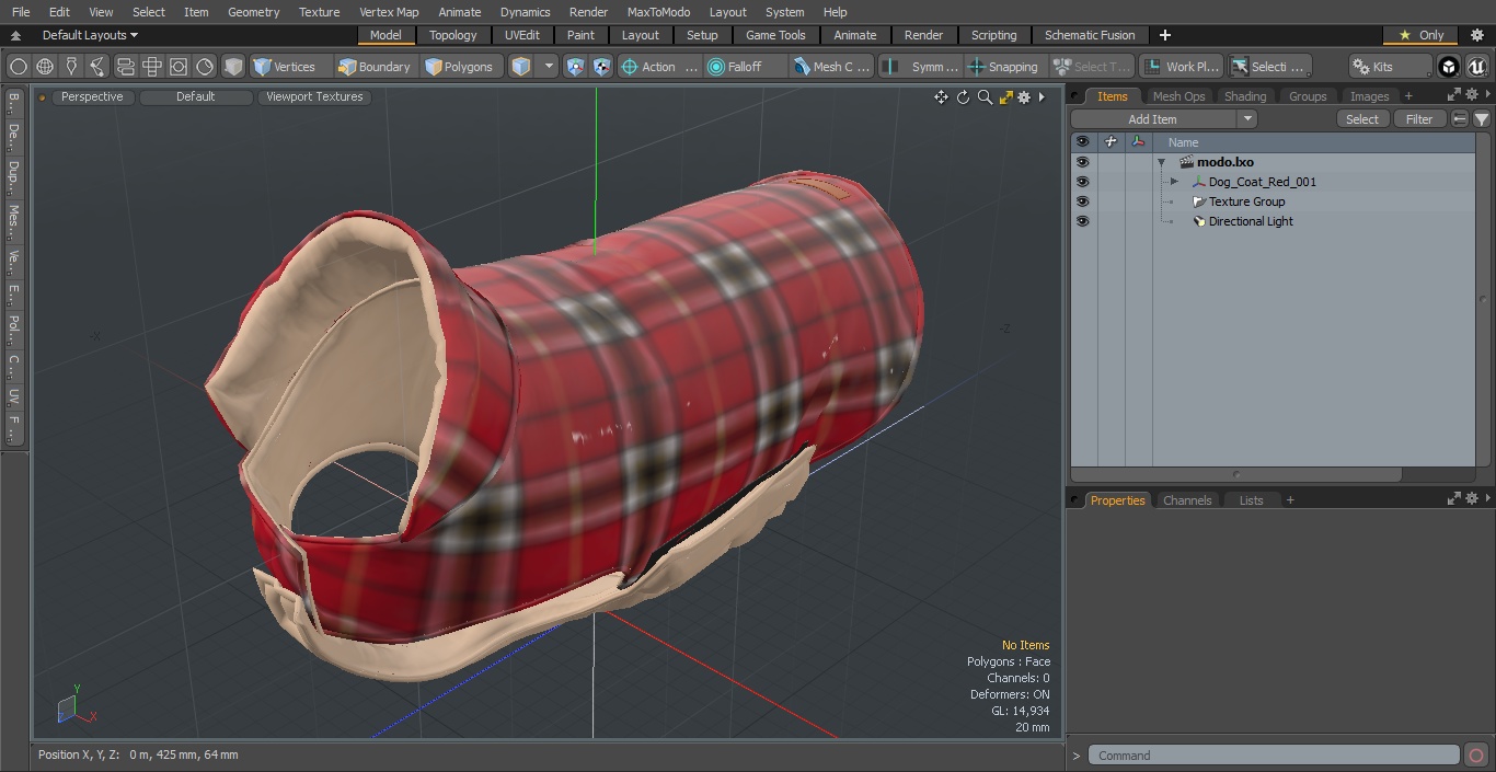 Dog Coat Red 3D