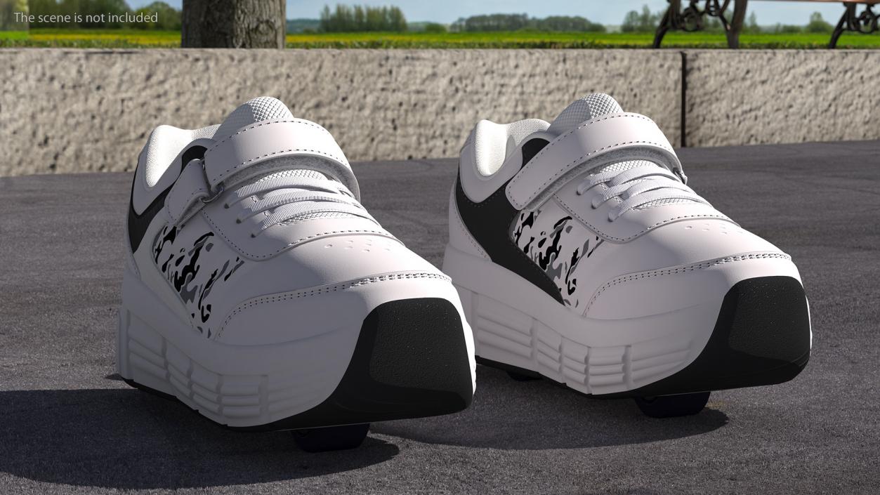 3D Roller Shoes White model