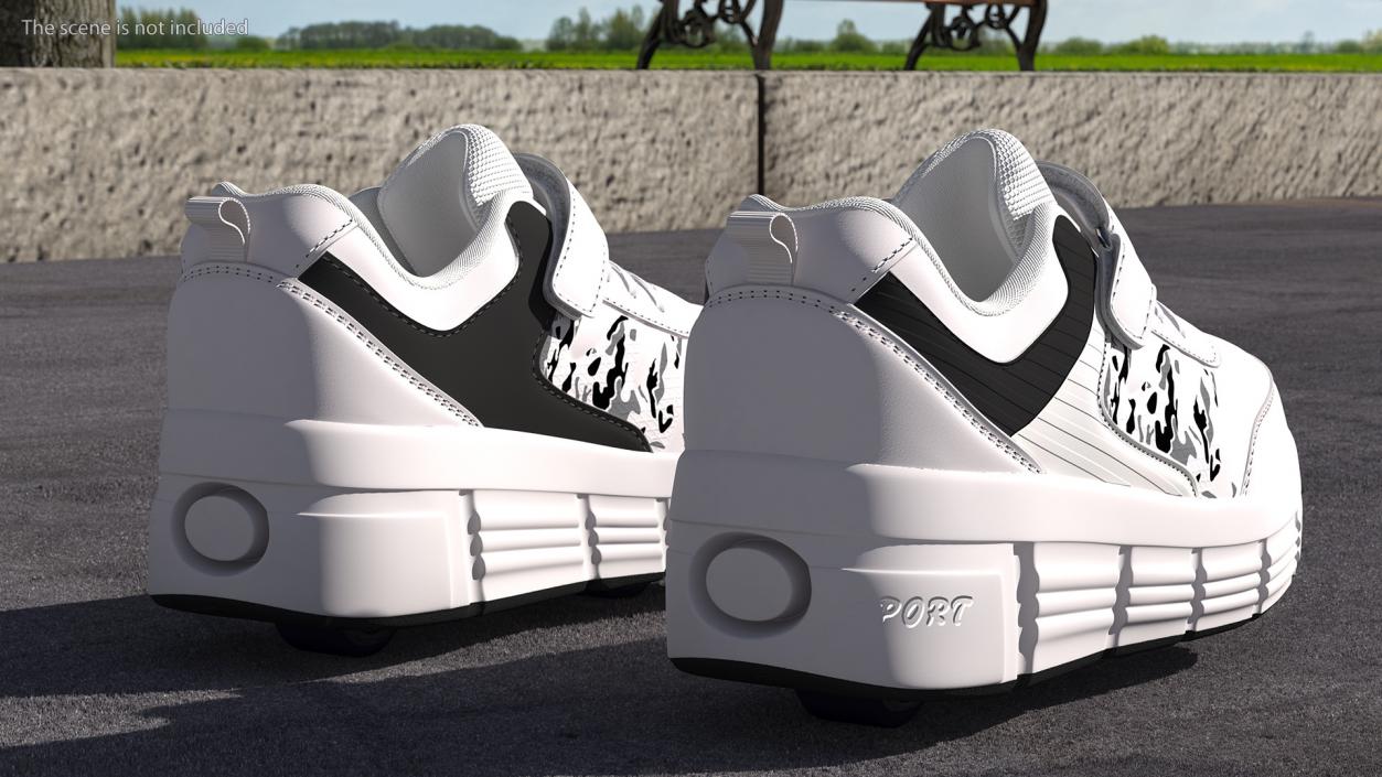 3D Roller Shoes White model