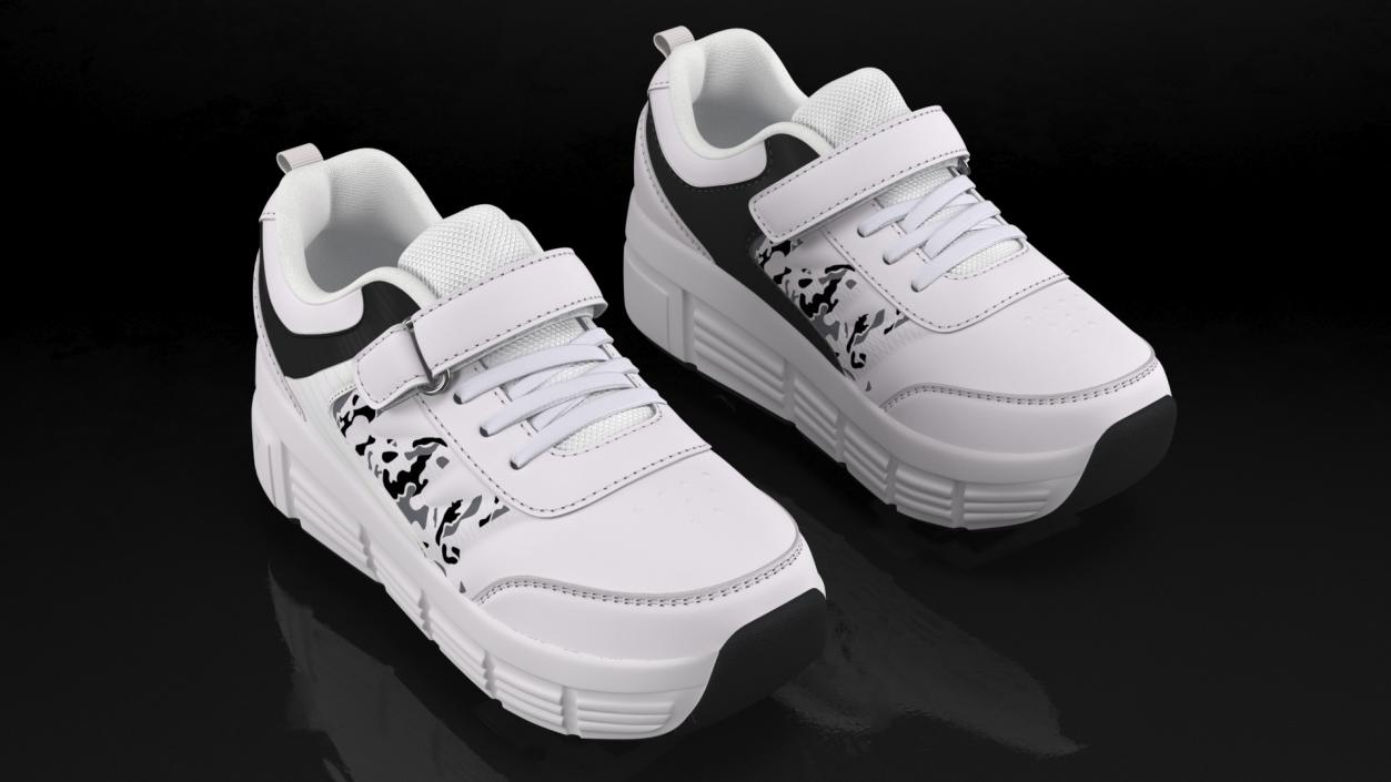 3D Roller Shoes White model