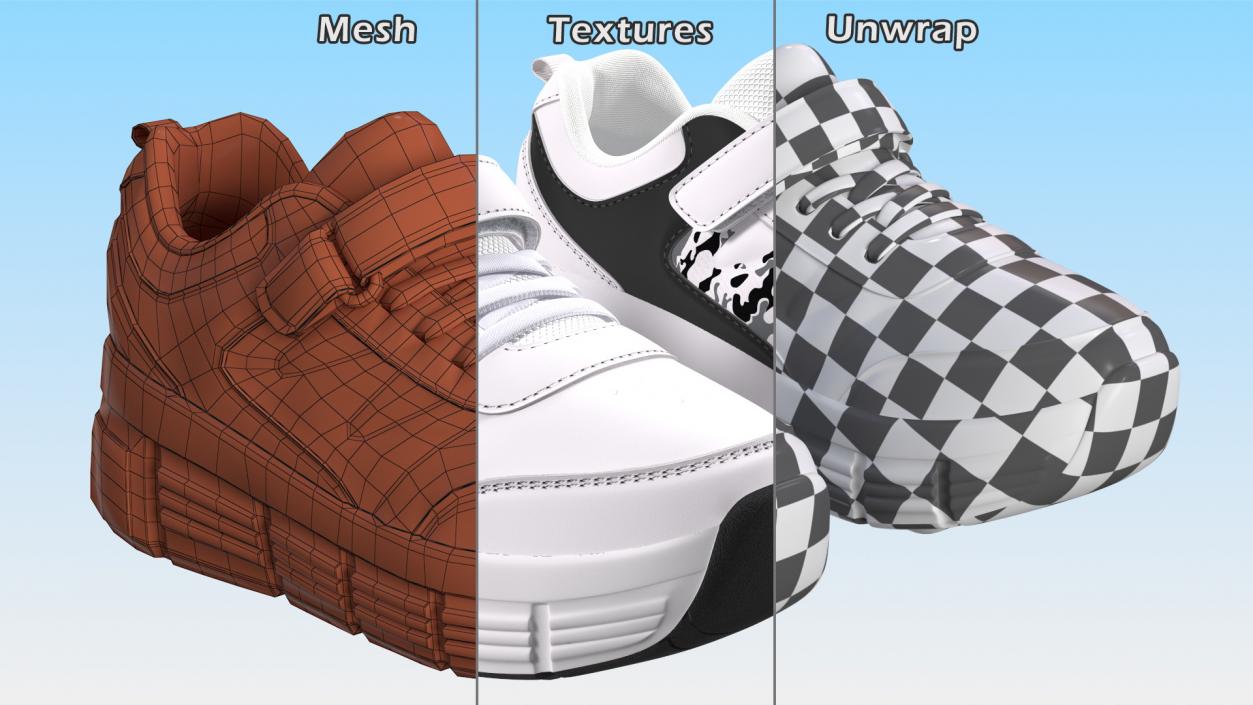 3D Roller Shoes White model